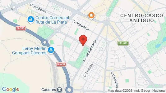 Apartments for rent i Cáceres - kort over placeringen