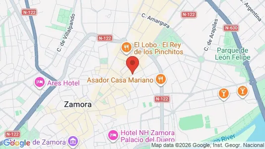 Apartments for rent i Zamora - kort over placeringen