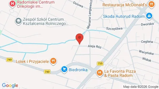Apartments for rent i Radom - kort over placeringen