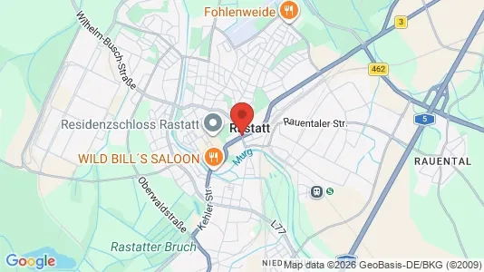 Apartments for rent i Rastatt - kort over placeringen
