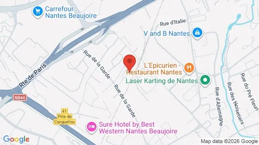 Apartments for rent i Nantes - kort over placeringen