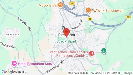 Apartments for rent i Pirmasens - kort over placeringen