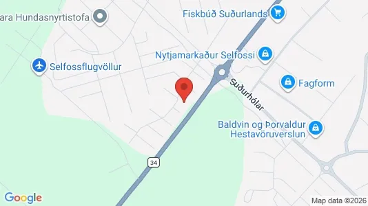 Apartments for rent i Selfoss - kort over placeringen