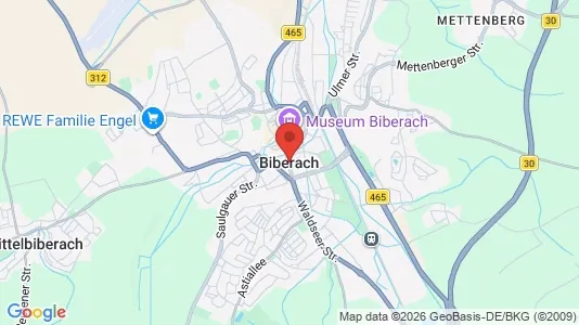 Apartments for rent i Biberach - kort over placeringen