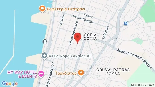 Apartments for rent i Patras - kort over placeringen