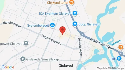 Apartments for rent i Gislaved - kort over placeringen