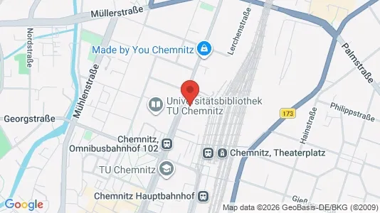 Apartments for rent i Chemnitz - kort over placeringen
