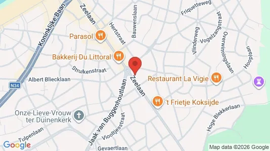 Apartments for rent i Koksijde - kort over placeringen