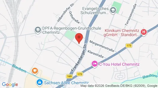 Apartments for rent i Chemnitz - kort over placeringen