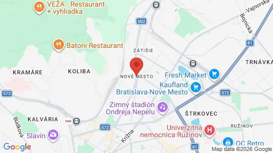 Rooms for rent i Bratislava Nové Mesto - kort over placeringen