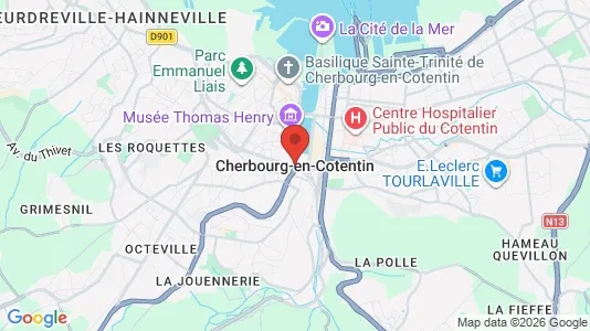 Houses for rent i Cherbourg - kort over placeringen