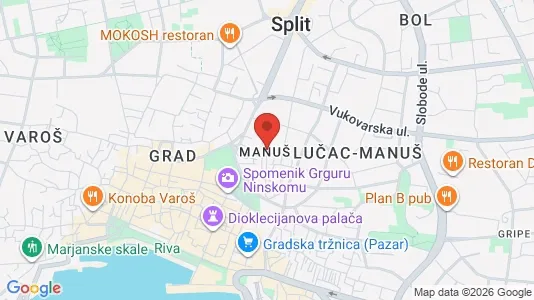Apartments for rent i Split - kort over placeringen