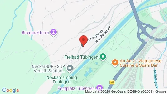 Apartments for rent i Tübingen - kort over placeringen