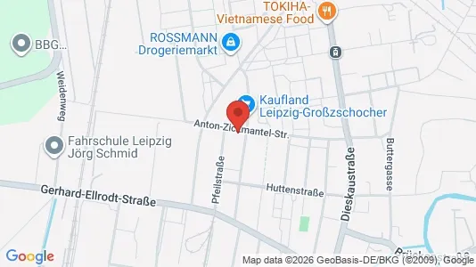 Apartments for rent i Leipzig - kort over placeringen