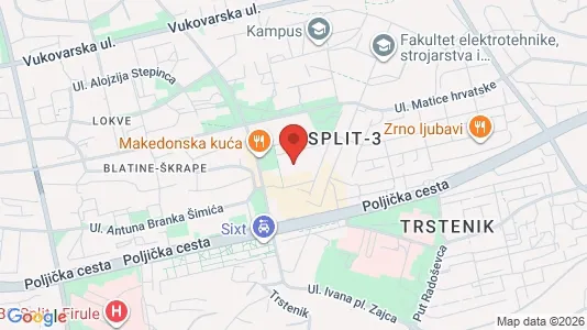 Apartments for rent i Split - kort over placeringen