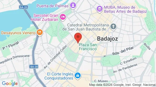 Apartments for rent i Badajoz - kort over placeringen