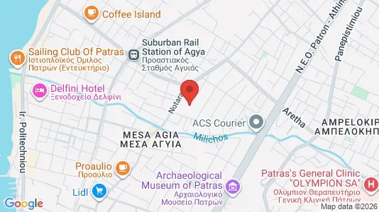 Apartments for rent i Patras - kort over placeringen
