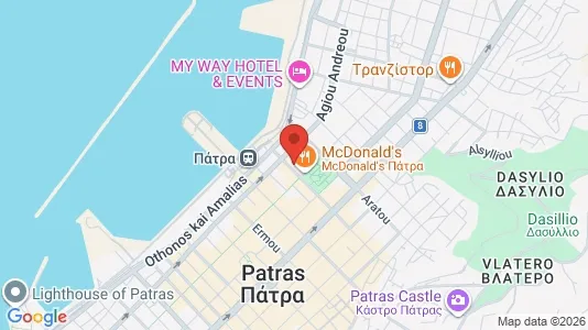 Apartments for rent i Patras - kort over placeringen