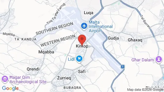 Apartments for rent i Ħal Kirkop - kort over placeringen