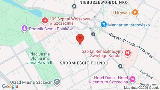 Apartments for rent i Szczecin - kort over placeringen