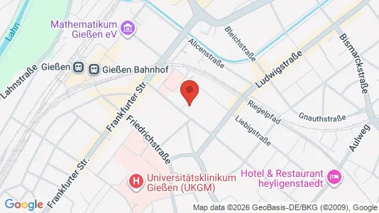 Apartments for rent i Gießen - kort over placeringen