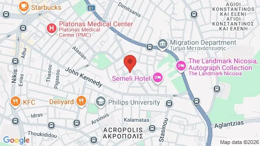 Apartments for rent i Nicosia Lefkosia - kort over placeringen