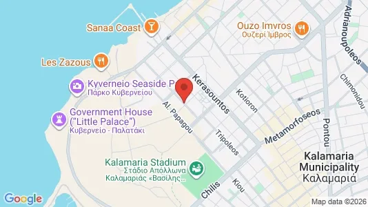 Apartments for rent i Kalamaria - kort over placeringen