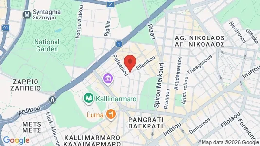 Apartments for rent i Athens Pagrati - kort over placeringen