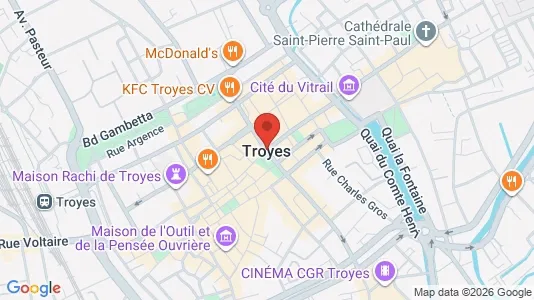 Apartments for rent i Troyes - kort over placeringen