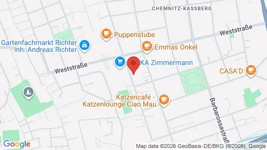 Apartments for rent i Chemnitz - kort over placeringen