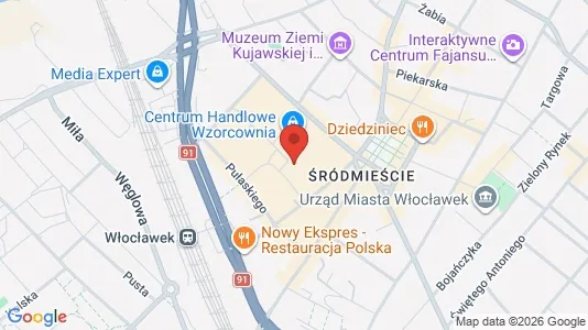 Apartments for rent i Włocławek - kort over placeringen