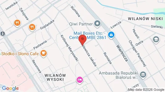 Apartments for rent i Warszawa Wilanów - kort over placeringen