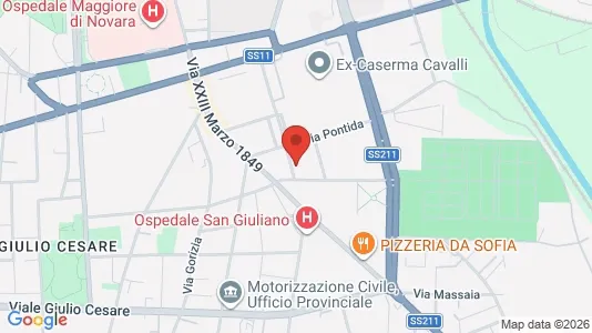 Apartments for rent i Novara - kort over placeringen
