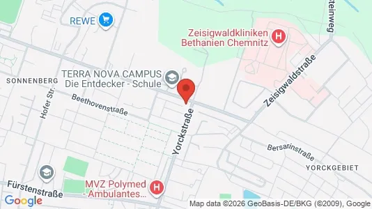 Apartments for rent i Chemnitz - kort over placeringen