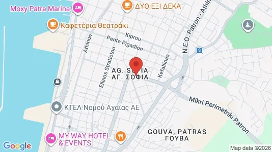 Apartments for rent i Patras - kort over placeringen