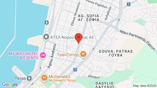 Apartments for rent i Patras - kort over placeringen