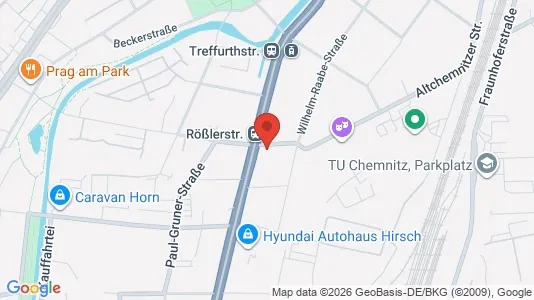 Apartments for rent i Chemnitz - kort over placeringen