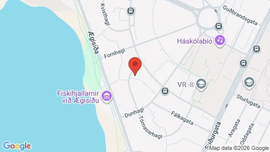 Apartments for rent i Reykjavík Vesturbær - kort over placeringen