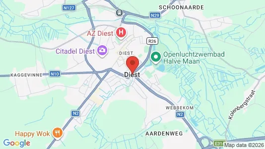Houses for rent i Diest - kort over placeringen