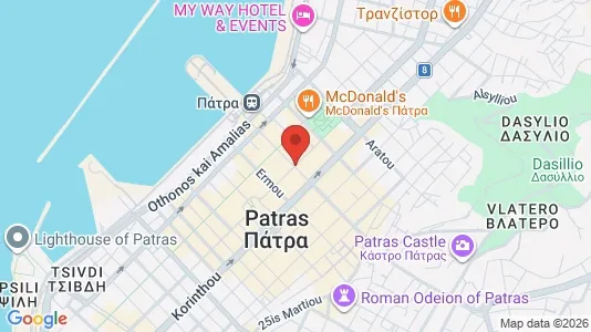 Apartments for rent i Patras - kort over placeringen
