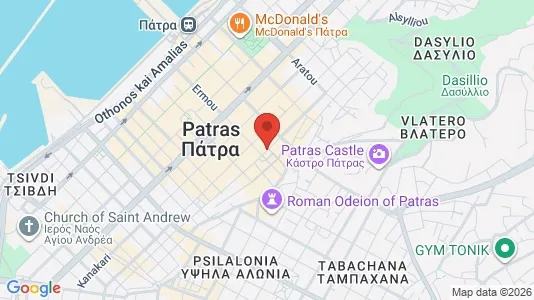 Apartments for rent i Patras - kort over placeringen