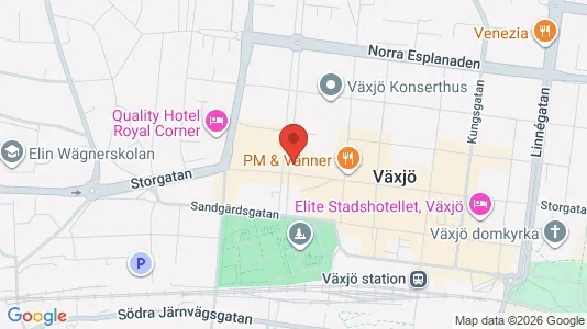 Apartments for rent i Växjö - kort over placeringen