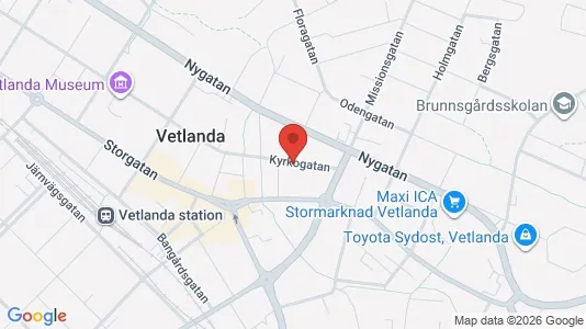Apartments for rent i Vetlanda - kort over placeringen