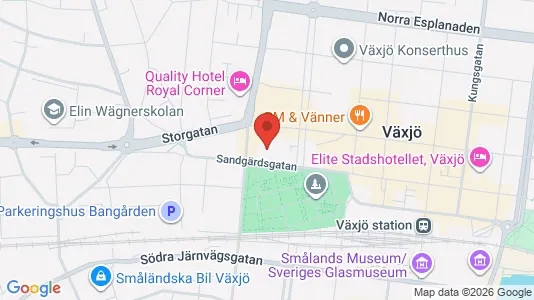 Apartments for rent i Växjö - kort over placeringen