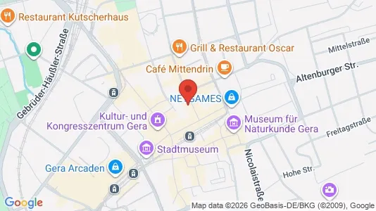 Apartments for rent i Gera - kort over placeringen