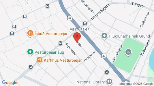 Apartments for rent i Reykjavík Vesturbær - kort over placeringen