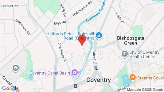 Apartments for rent i Coventry - West Midlands - kort over placeringen