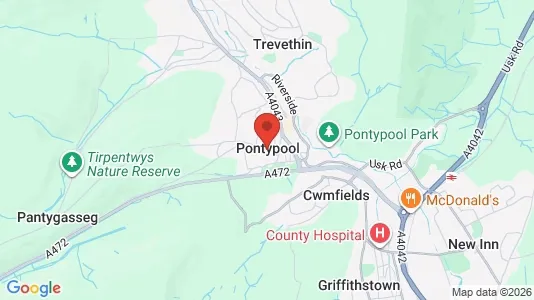 Apartments for rent i Pontypool - Gwent - kort over placeringen