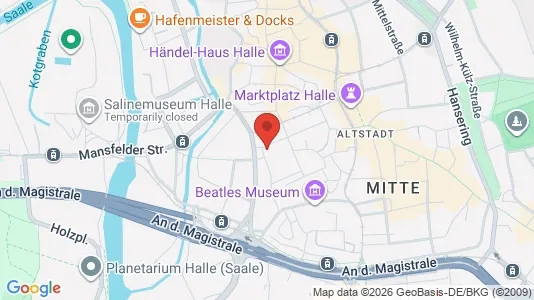 Apartments for rent i Halle (Saale) - kort over placeringen
