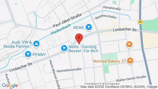 Apartments for rent i Chemnitz - kort over placeringen